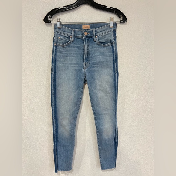 MOTHER Stunner Zip Ankle Step Fray Light Kitty Racer Women’s Size 25 - Picture 4 of 8